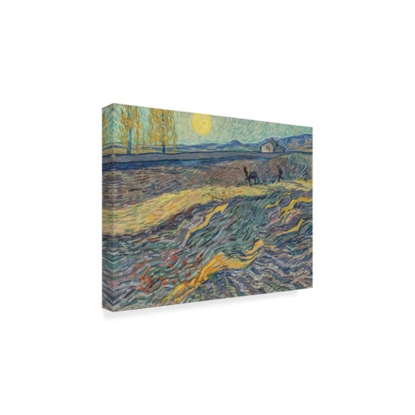 Vincent Van Gogh 'Farmer In A Field 1889' Canvas Art,35x47